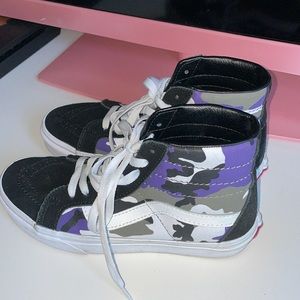 Purple Camo high top vans
